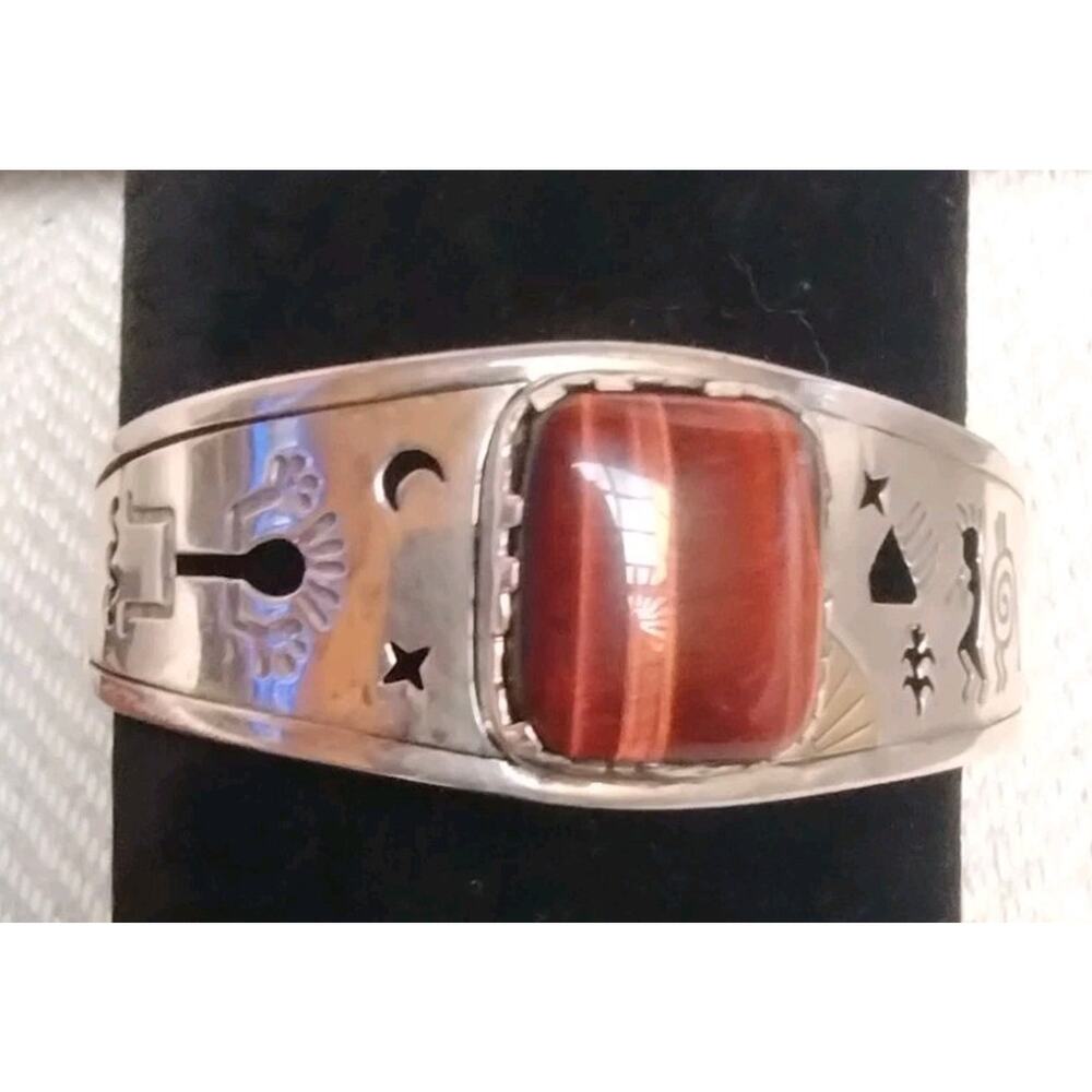 Carolyn Pollack RMT Relios Roderick Tenorio Sterling 14kt Red Tiger Eye Bracelet